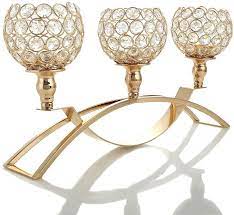 Discover the design world's best tabletop / centerpiece candle holders at perigold. Vincigant Gold Candle Holder Decor For Wedding Centerpiece 3 Arms Crystal Candelabras Decoration Candlestick Holders For Dining Table Accent Gift Package Amazon Ca Home Kitchen