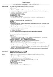Executive support • completes a broad variety of administrative tasks for the president & ceo including. Junior Administrative Assistant Resume Samples Velvet Jobs