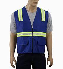 Custom imprints are available for quantities of 60 or more blue safety vests with pockets. Safety Depot Two Tone Royal Blue Reflective Surveyor Safety Vest With Zipper And Pockets Hi Vis 3xl Buy Online In Botswana At Botswana Desertcart Com Productid 19108501