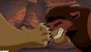 Image result for lion king 2 zira gives kovu his scar