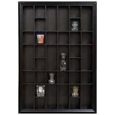 Pinnacle Gallery Solutions 26 2 In W X 2 7 In D Black Shot Glass Decorative Shelf 16fw1058 The Home Depot Glass Display Case Shot Glass Shelf Decor