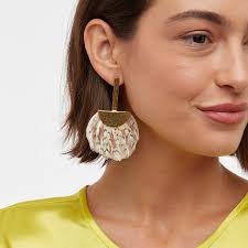 Brown and Cream Statement Earrings