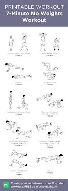 7 Minute No Weights Workout Weights Workout Workout Routine Printable Workouts