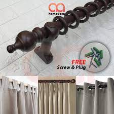 Jahit langsir + zebra blind rod kayu, rail aluminium n zebra blind.custmer pasang sndiri. Home Deco 28mm Wooden Curtain Rod Set Style Kayu Langsir Shopee Malaysia