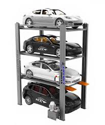 4-Post 4 Level- 4 Car Stacker – Sydney Car Lift