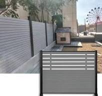 WPC Clôture De Barrière Jardin Confidentialité Balustres Panneaux Métal WPC  Toit Maison Gazebo Villa Escrime, Ensemble De Supports En Aluminium Pour ...