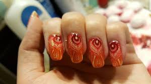 Red Orange Henna Ombre Nail Art Nail Art Ombre Nail Art Ombre Nails