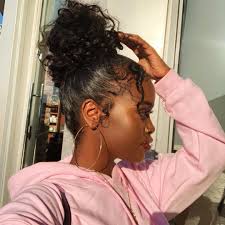 Follow Icyflameinfluence For More Pins Curly Bun Hairstyles Messy Hairstyles Baddie Hairstyles