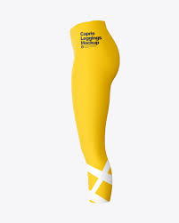 Download Capris Leggings Mockup Left Side View In Apparel Mockups On Yellow Images Object Mockups