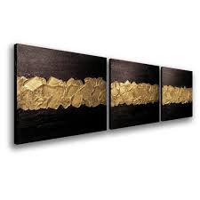 Black And Gold Abstract Artwork Elegance Canvas Wall Art Modern Handmade Oil Painting Black And Gold Abstract Artwork Wood Inside Fram Diy Abstract Canvas Art Abstract Art Diy Canvas Wall Art