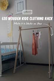 Users love how easy it is to set up and put away this. Diy 20 Wooden Kids Clothing Rack Make In Under An Hour Kids Clothing Rack Diy Clothes Rack Clothing Rack