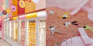 The entrance features a dipping counter where signature flavors like. The Museum Of Ice Cream Has Opened In New York