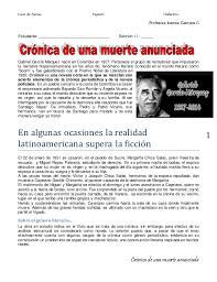 Analisis Estructural Cronica De Una Muerte Anunciada
