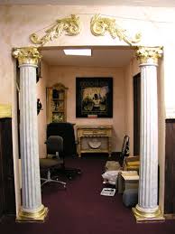 Add a dramatic look to your home's entryway, living room, or dining room space with interior columns that span from floor. Decorative Hallway Columns With Gold Capitals And Decor