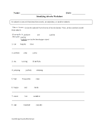 Identifying Adverbs Worksheet Nouns Worksheet Adverbs Worksheet Nouns