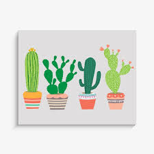 We prefer fresh flowers in pots. Cactus Garden Art Print Cactus Art Print Cactus Painting Cactus Paintings