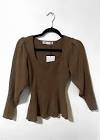 PEPLUM SWEATSHIRT BROWN - 1660/853 Zara