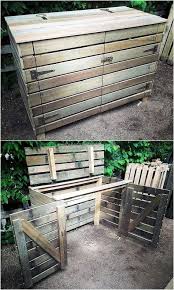 the trash bins look bad when they are placed openly anywhere in the home so there is a need of an ide trash can storage outdoor diy pallet projects pallet diy