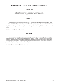 By this i fully supports his application. Pdf The Hegemony Of English In Public Discourse