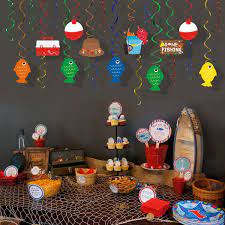 Buy 30ct Gone Fishing Party Hanging Swirl Decorations Kit Little Fisherman The Big One Birthday Baby Shower Photo Props Summer Reel Fun Ideas Ceiling Door Foil Whirls Streamers Supplies Online In Kazakhstan