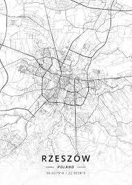 Rzeszów, city, capital of podkarpackie województwo (province), southeastern poland. Rzeszow Poland Poster By Designer Map Art Displate Map Art Map Art Print Rzeszow
