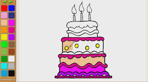 Once complete with colors, these can also serve as handmade birthday. How To Draw Cake Coloring Page For Kids I Learn Coloring Book With Cake Coloring Pages For Kids Alphabet Preschool Coloring Books