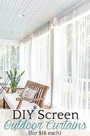 June 4, 2020 by flora these diy outdoor curtains are a cheaper alternative to drop cloth curtains and look like they are custom made. Diy Outdoor Curtains And Screened Porch For Under 100 Bless Er House