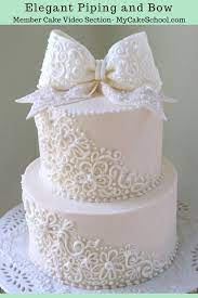 Elegant Piping And Bow A Cake Video Tutorial Cake Silver Wedding Cake Gorgeous Cakes