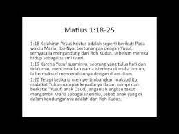 1:18 kelahiran yesus kristus adalah seperti berikut: Renungan Matius 1 18 25 Youtube