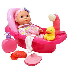 It's perfect in a bedroom or playroom. Baby Doll Bathtub Set 12 Inch Vinyl Doll With Bathtime Import It All