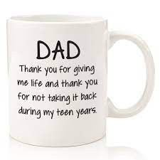 Amazon.com: Dad Thank You For Giving Me Life Funny Coffee Mug - Best  Christmas Gifts For Dad - Unique Gag Xmas Dad Gifts From Daughter, Son,  Kids - Cool Bday Present Ideas