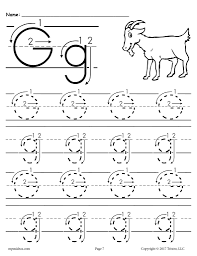 printable letter g tracing worksheet with number and arrow guides supplyme