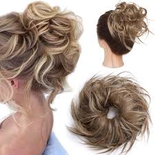 How to do a messy bun with thin hair; Amazon Com Messy Bun Hair Piece For Women Wavy Hair Scrunchies Synthetic Hair Bun Hairpiece Fluffy Tousled Updo Scrunchie Chignon Wrap On Scrunchy Bun Extensions Donut Instant Ponytail For Women 45g 12h24
