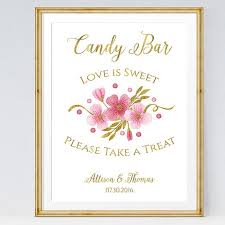 Printable Wedding Candy Bar Sign White And Gold Watercolor Flowers Digital Wedding Welcome Poster Candy Bar Wedding Sign Candy Bar Wedding Candy Bar Sign