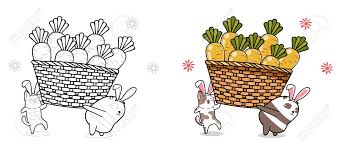 Four hare with a carrot and different emotions coloring page hare thinks about a carrot hare. Cat And Panda Are Lifting Carrots Cartoon Coloring Page For Kids Lizenzfrei Nutzbare Vektorgrafiken Clip Arts Illustrationen Image 164230470