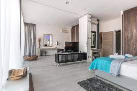 Now $101 (was $̶1̶2̶0̶) on tripadvisor: Hd Wallpaper Blue Comforter And Two White Towels On Bed Villa Interior Hotel Wallpaper Flare