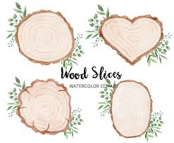 Wood Slices Watercolor Clipart Rustic Wood Slice Clipart Etsy In 2021 Watercolor On Wood Watercolor Clipart Clip Art