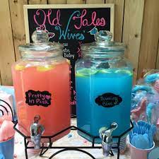 Gender Reveal Party Pink And Blue Lemonade Country Pink Lemonade Kool Aid Blue Gender Reveal Decorations Creative Gender Reveals Gender Reveal Party Food