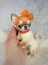 Chihuahua Puppy Height Is About 11cm Made Of Soft Plush For The Miniatures Inside The Body Is A Metal Puppies Chihuahua Puppies Animals For Kids