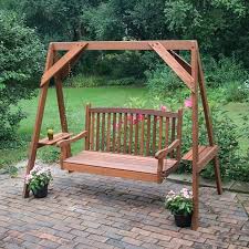 Great American Woodies Red Cedar 5 Foot Wood Swing Stand Garden Swing Seat Porch Swing Frame Porch Swing Plans