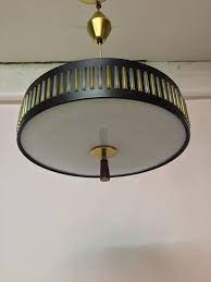 Vintage 1950s hanging saucer light. Globe Flying Saucer Pendant Light Fixture For Sale At 1stdibs