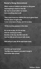 Videos you watch may be added to the tv's watch history and influence tv recommendations. Nurse S Song Innocence Poem By William Blake Poem Hunter