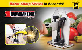 Hone, sharpen and polish all your best cutlery with this as seen on tv bavarian edge knife sharpener. Amazon Com Official As Seen On Tv Bavarian Edge Kitchen Knife Sharpener By Bulbhead Sharpens Hones Polishes Serrated Beveled Standard Blades Kitchen Dining