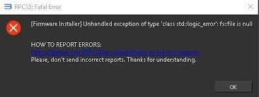 Error When Trying To Install Firmware Rpcs3