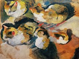 He lived during a particularly innovative time for german art he saw the development of the main german expressionist movements as well as the. August Macke Katzenstudien Kunstdruck Leinwandbild Gerahmtes Bild Glasbild