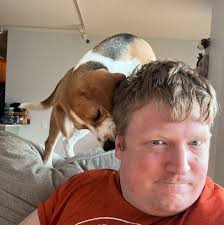 When you keep making big strides with your girlfriend's dog, but she  remains obsessed with licking behind your ear. #beagle #dog #dogsofinstagram