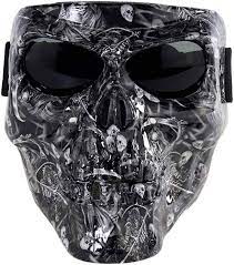Amazon.com: HYUGO Motorbike Off-Road Riding Goggles Glasses with Skull Face  Mask - for Tactical Helmet M88,MICH Motorcycle Open Face Helmet - for  Spooky Decor Halloween Mask Cos Mask : Everything Else