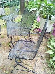 Vintage Garden Woodard Wrought Iron Glider Two Bouncy Rockers And Ottoman Ebay In 2020 Vintage Garden Wrought Iron Patio Table Wrought Iron