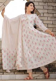 It is a long flowing women's dress usually worn to a formal affair. Floral Print Anarkali Suits Salwar Suits Online Latest Indian Salwar Kameez For Women At Utsav Fashion