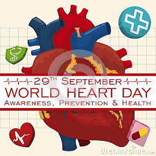 Cartoon Heart And Some Health Icons Scattered Over With A Cardiogram Like A Greeting Sign For World Heart Day World Heart Day Health Icon World Cancer Day